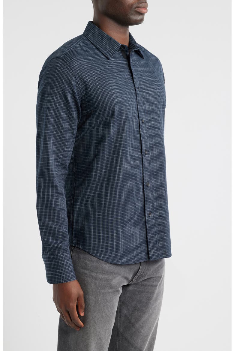 Tomlin Crosshatch Cotton Button-Up Shirt, Alternate, color, BLUE