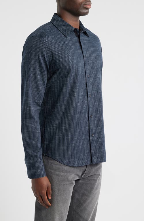 Rag & Bone Tomlin Crosshatch Cotton Button-up Shirt In Blue