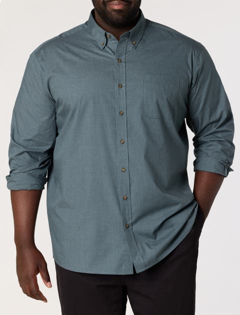 Big & Tall Easy-Care Solid Sport Shirt