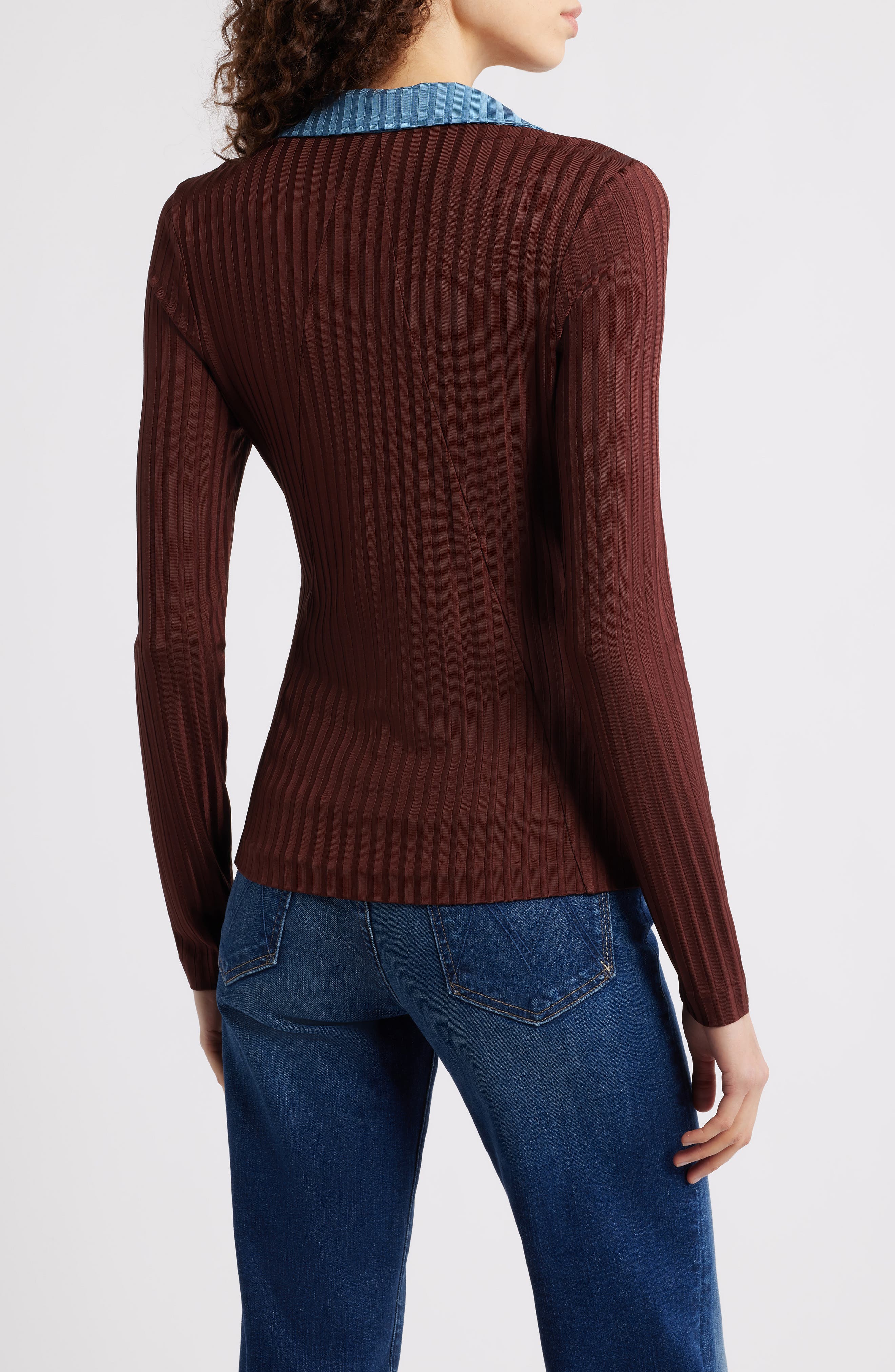 rag & bone Natalia Colorblock Long Sleeve Polo (Women) | Nordstromrack