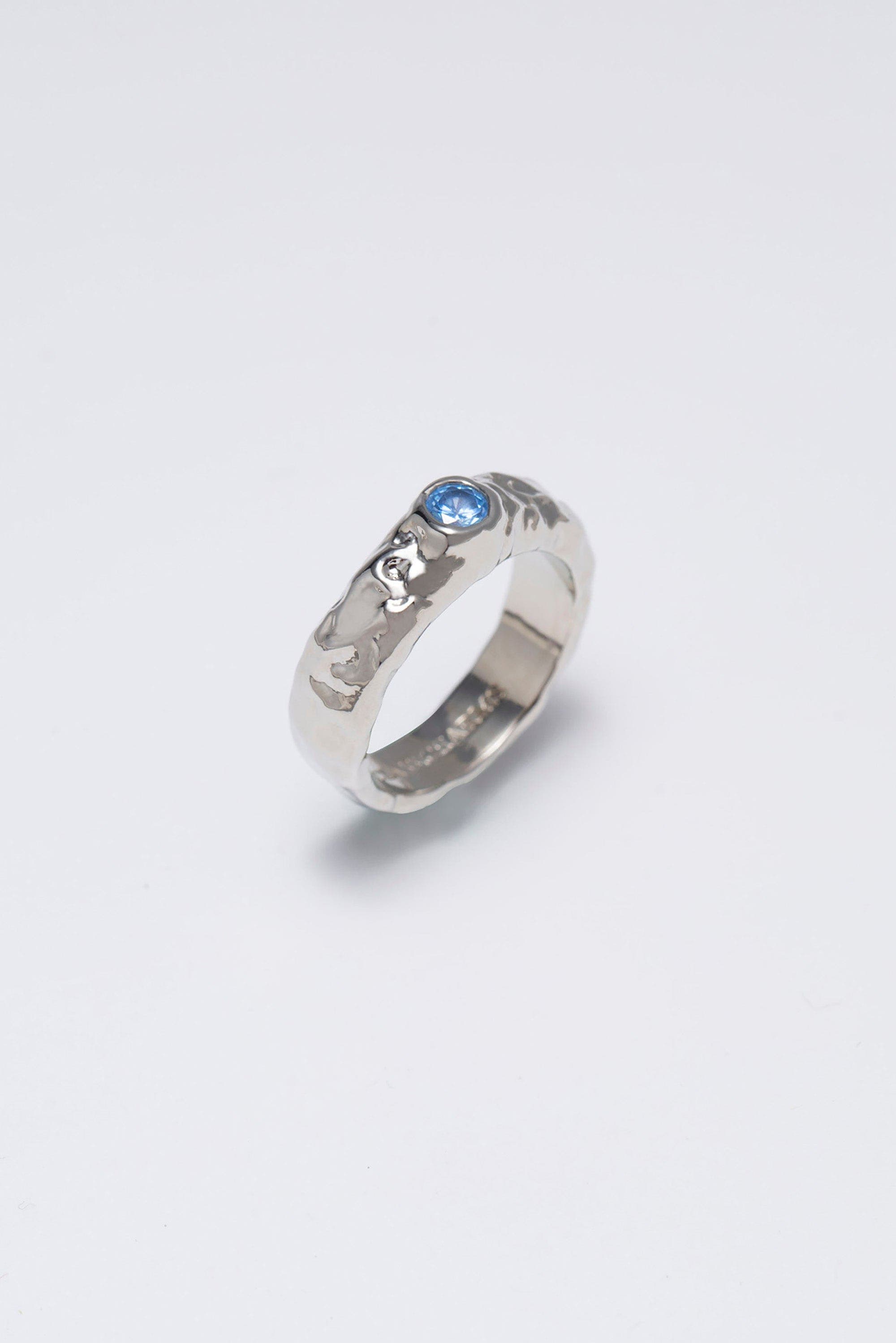 Classicharms Sylvie Cubic Zirconia Molten Stackable Ring In Metallic