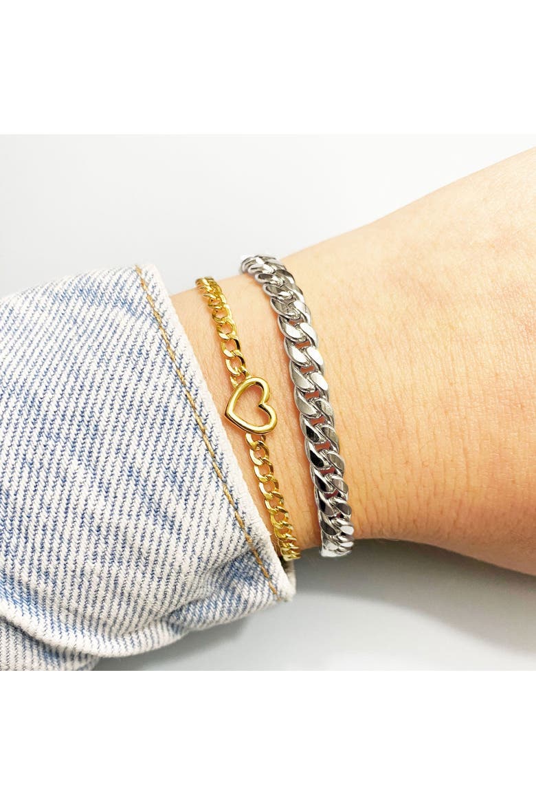 Cuban Link Bracelet, Alternate, color, White Gold