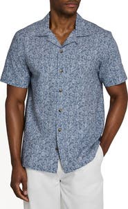 Brooklyn Brigade Floral Vine Short Sleeve Seersucker Camp Shirt