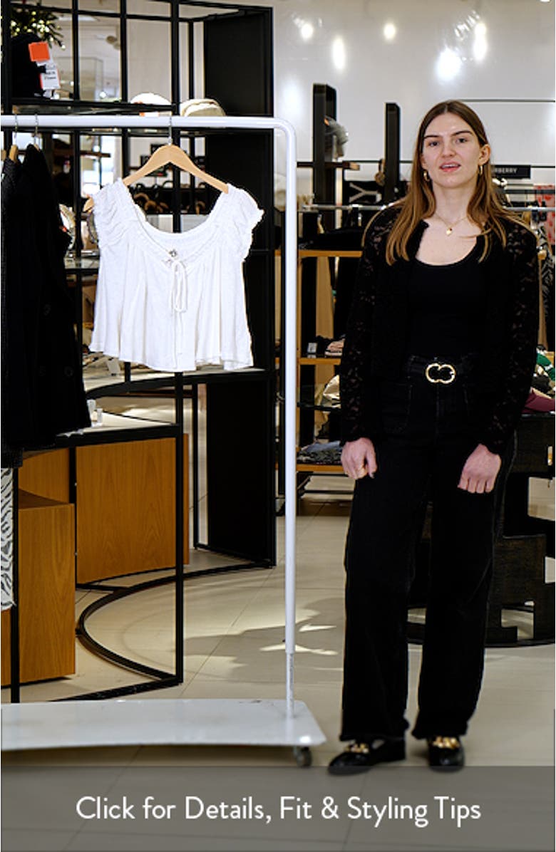 Dahlia Tie Front Linen & Cotton T-Shirt, sales video thumbnail