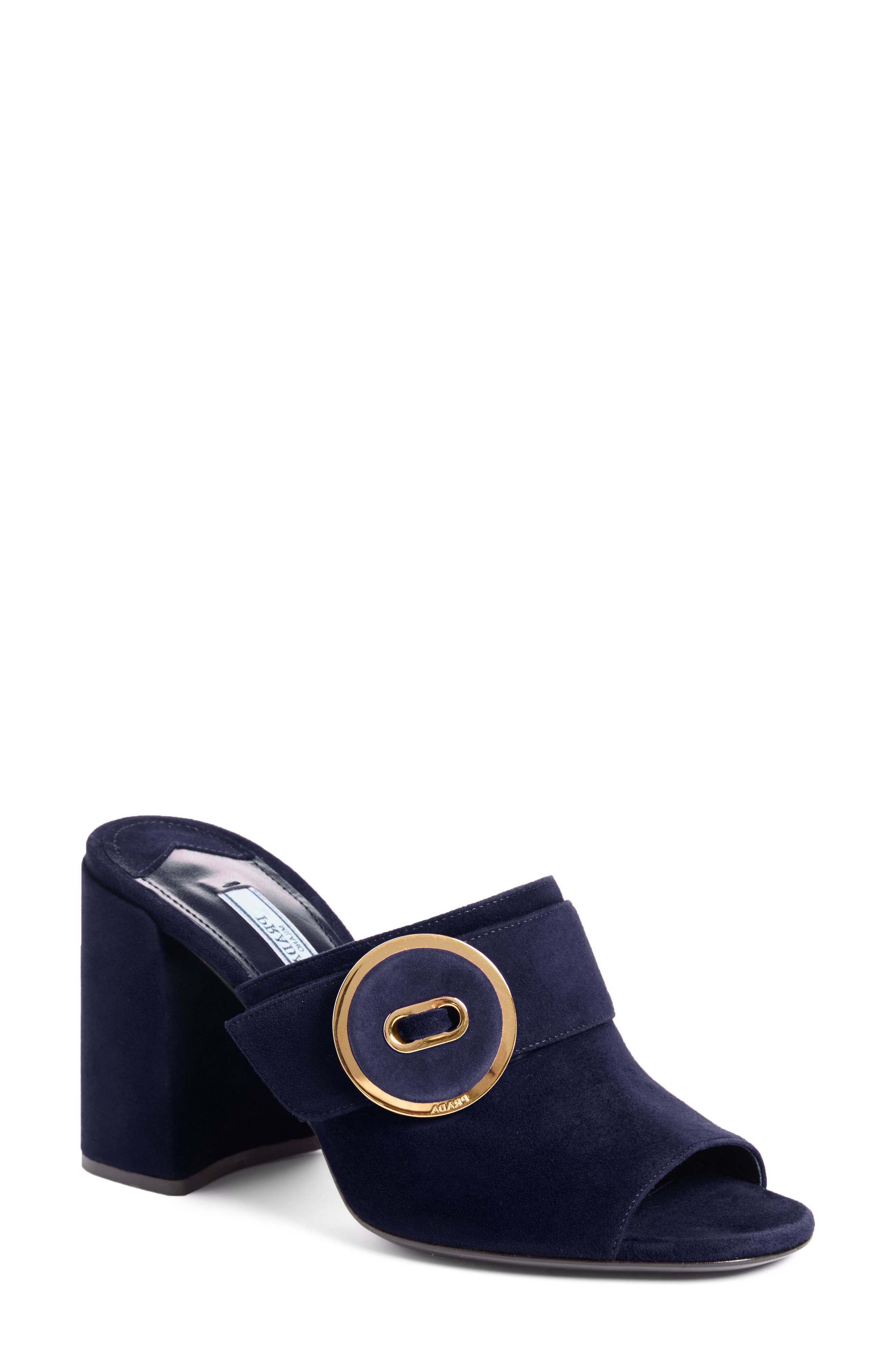 Prada Button Mule, Main, color, 