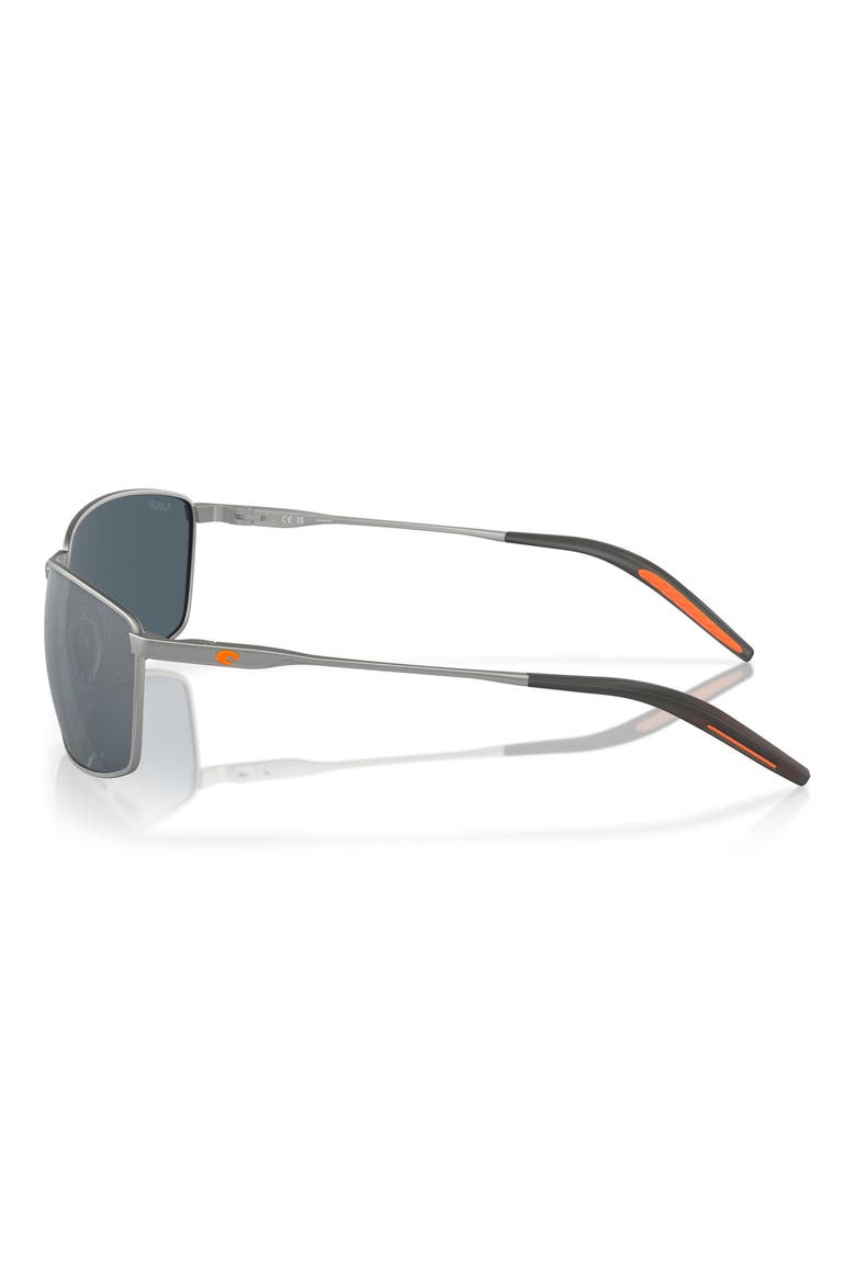 Turret 63mm Oversize Polarized Irregular Sunglasses, Alternate, color, SILVER / GRAY SILVER 580P