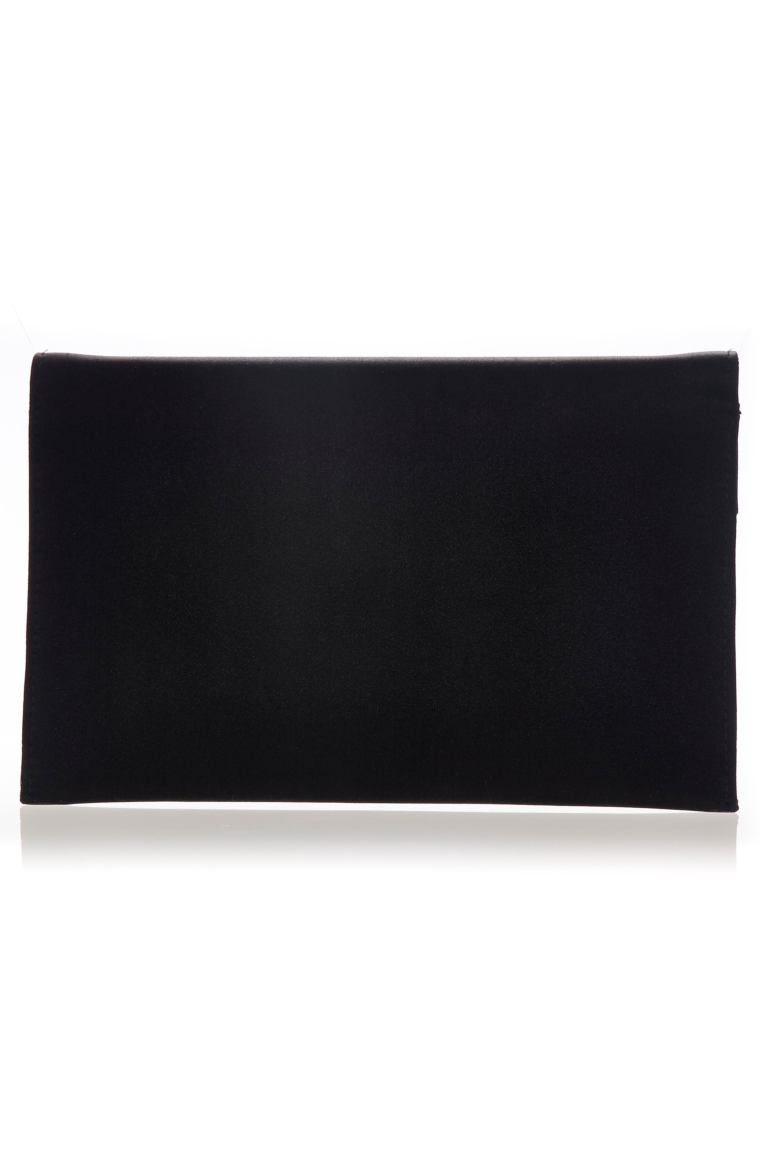 JUDITH LEIBER COUTURE Crystal Bow Satin Envelope Clutch, Alternate, color, 