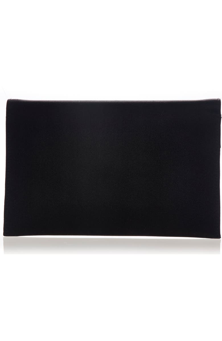 JUDITH LEIBER COUTURE Crystal Bow Satin Envelope Clutch, Alternate, color,