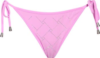 Rhinestone Quilting String Bikini Bottoms