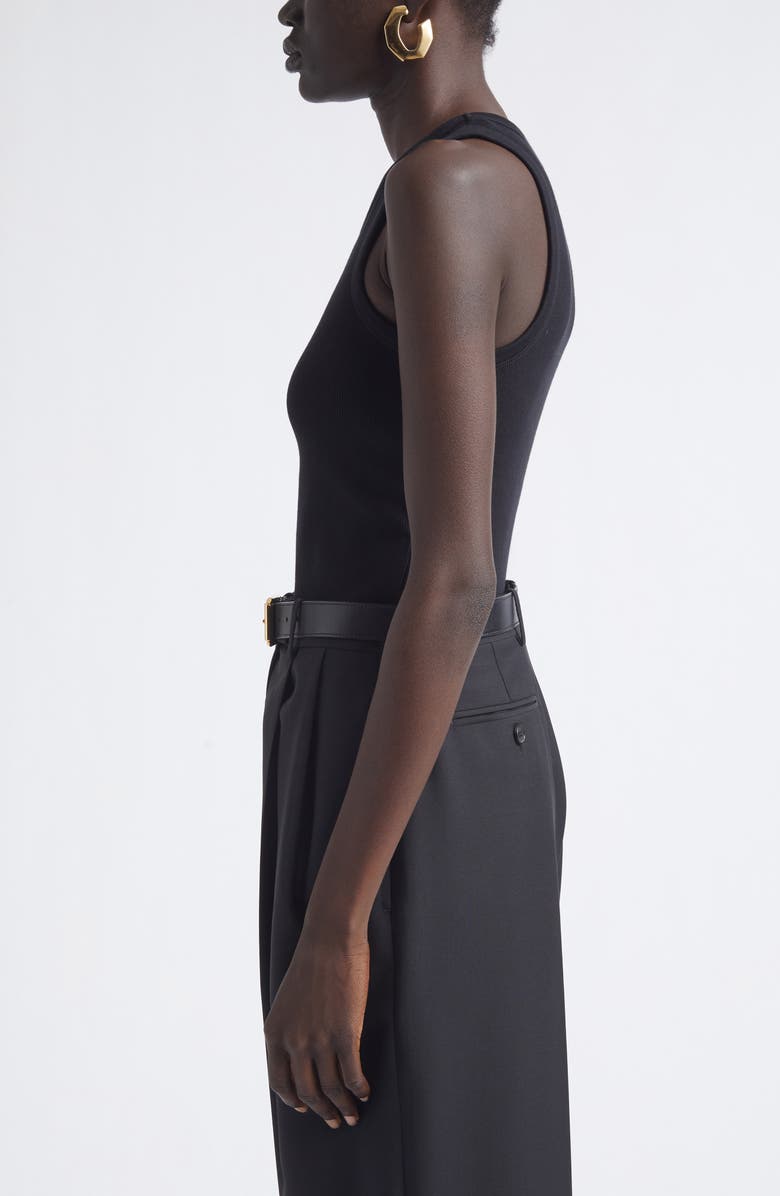 Givenchy Embroidered Logo Stretch Cotton Rib Tank, Alternate, color, Black