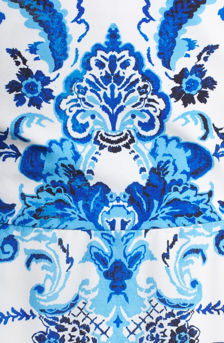 Eliza J Print Crêpe de Chine Mermaid Gown, Alternate, color,