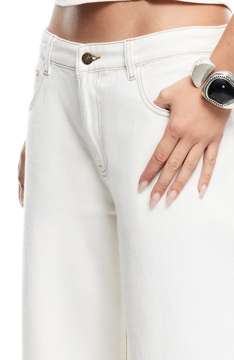 LIONESS Horseshoe Low Rise Barrel Leg Jeans, Alternate, color, Porcelain