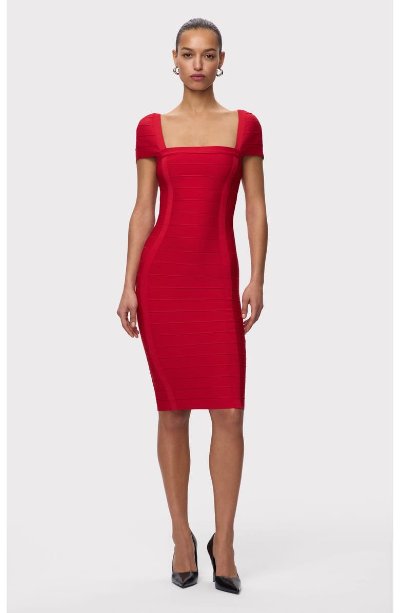 Herve Leger The Premiere Dress, Alternate, color, Chili