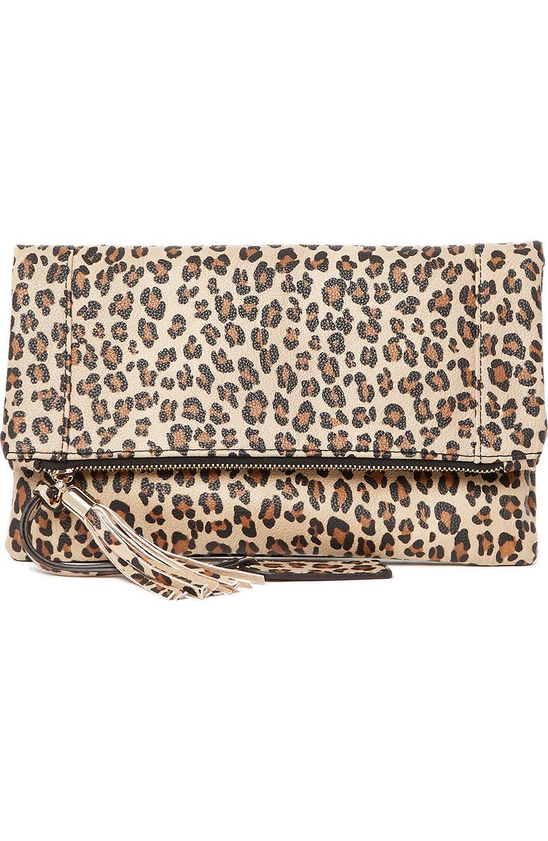 Sole Society Convertible Faux Leather Clutch, Alternate, color,