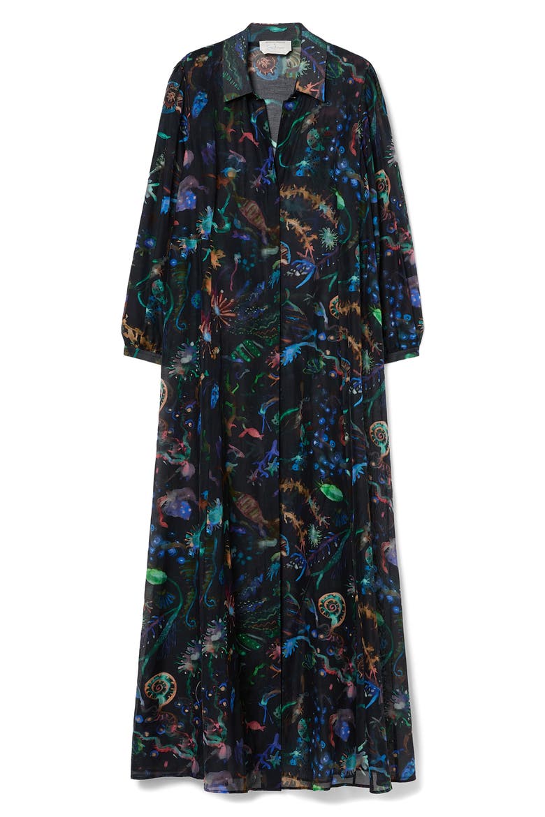 Cotton & Silk Shirtdress, Alternate, color, MIDNIGHT BLUE