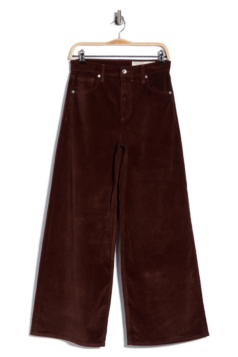Serena High Waist Wide Leg Corduroy Jeans, Main, color, DARK BROWN