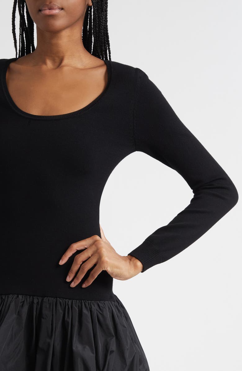 Cinq à Sept Brisa Long Sleeve Minidress, Alternate, color, Black