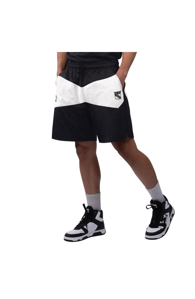 STARTER Men's Starter x NHL Black Ice Black/White New York Rangers Linechange Shorts, Main, color, Black