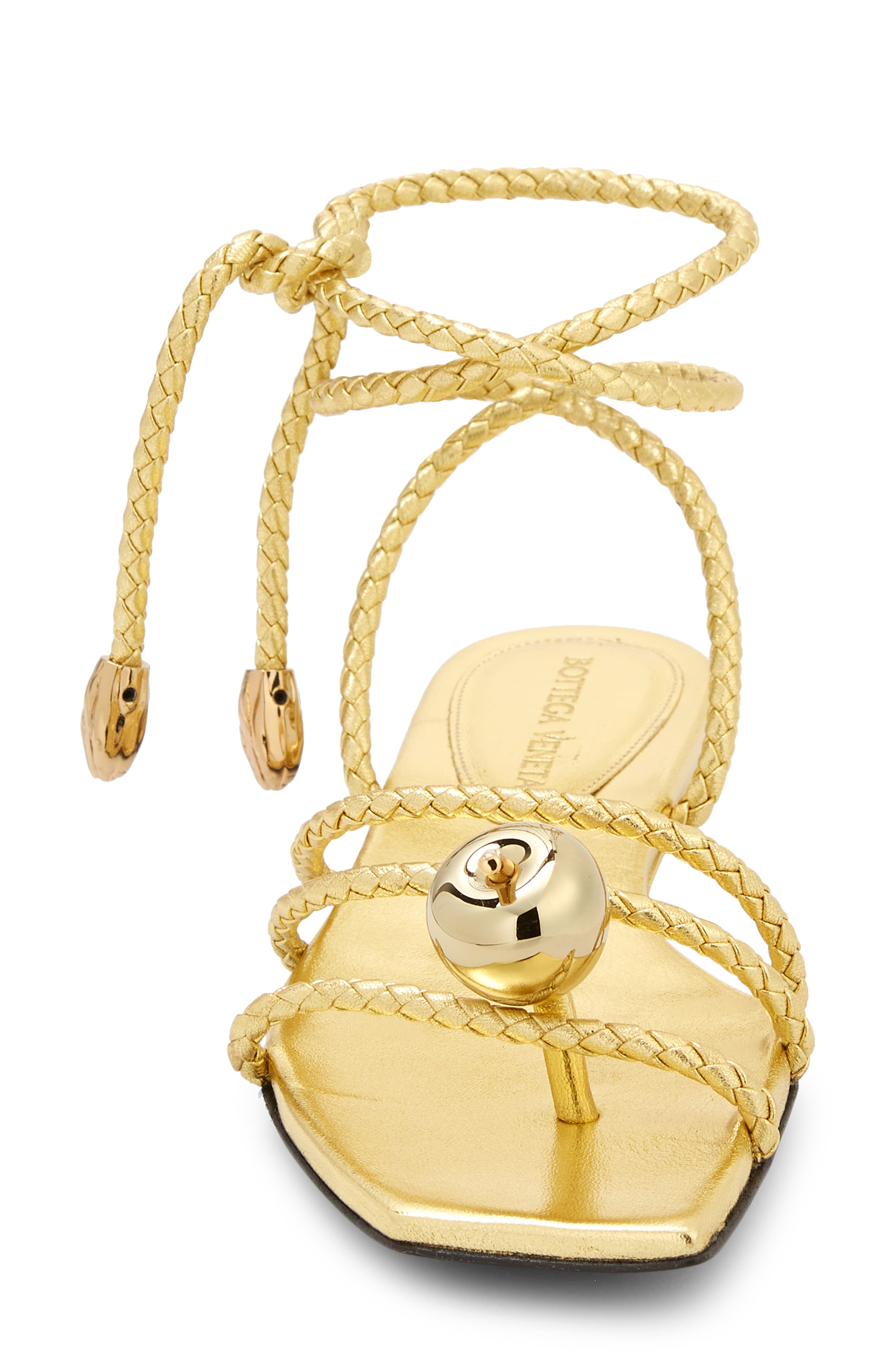 Adam Ankle Wrap Flat Sandal, Alternate, color, GOLD