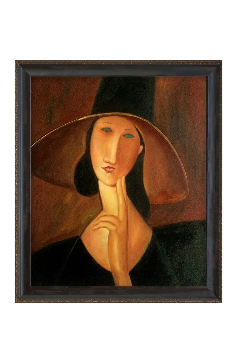 OVERSTOCK ART Portrait of Woman in Hat - Framed Oil reproduction of an original painting by Amedeo Modigliani, Main, color, 