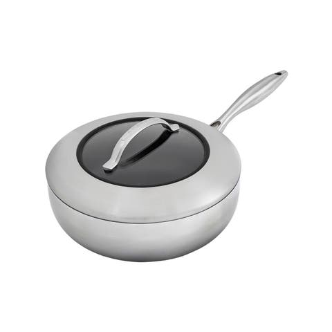 CTX 4 Quart Nonstick Deep Saute Pan With Lid, 10.25 Inch, Stainless Steel