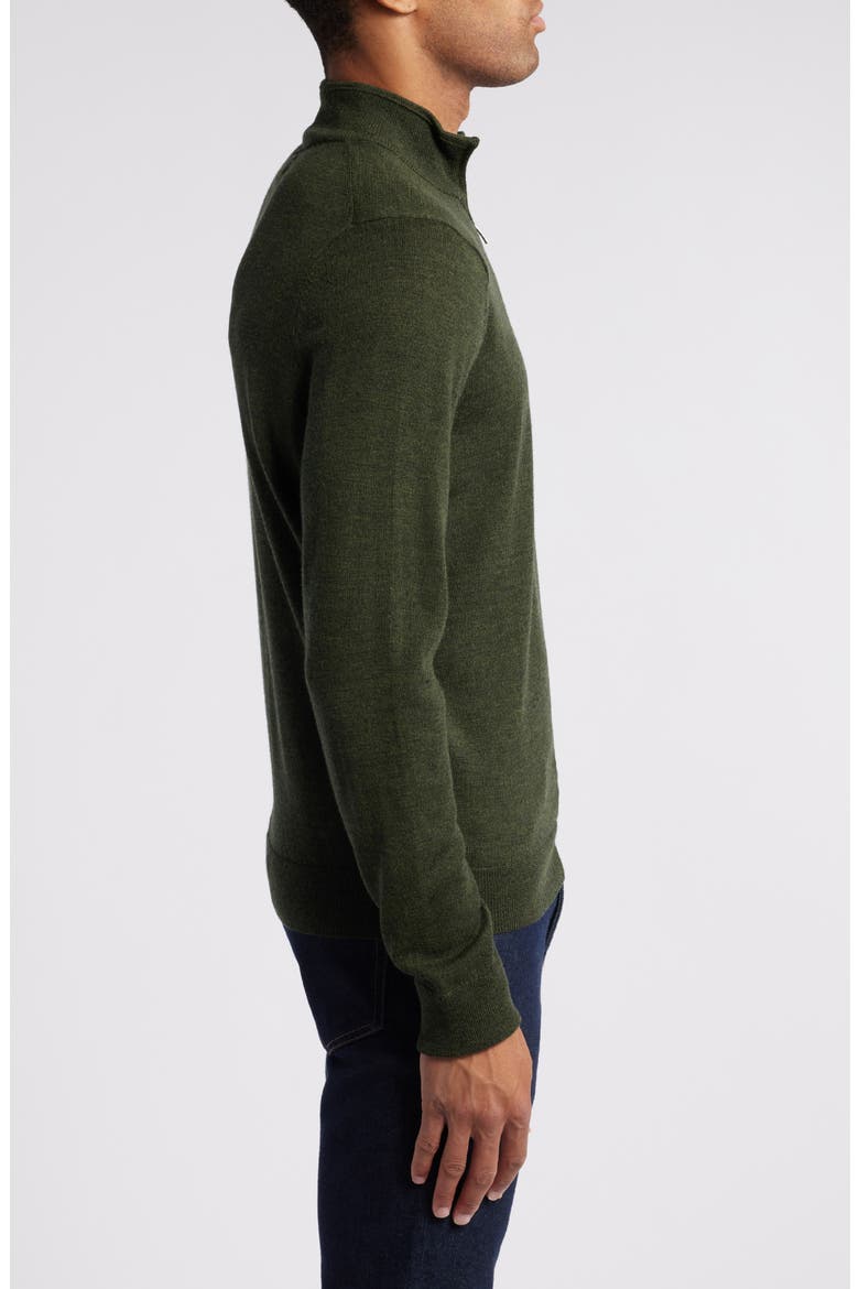 Washable Merino Quarter Zip Sweater, Alternate, color, GREEN DEPTHS