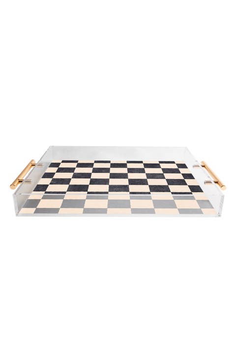 Checker Print Acrylic Tray