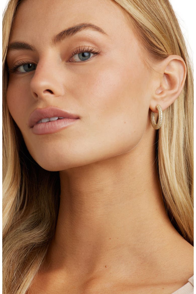 Alex Crystal Hoops, Alternate, color, Gold