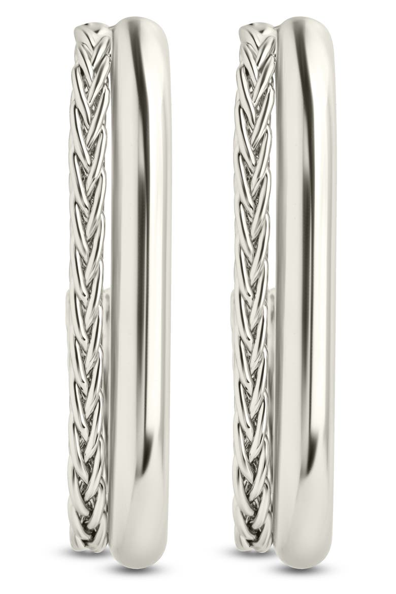 Callista Braided Hoop Earrings, Alternate, color, SILVER