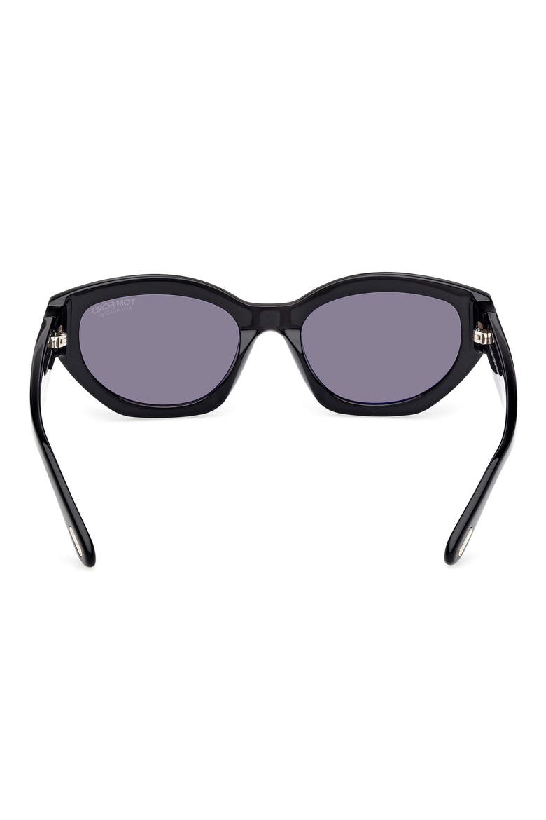 Penny 55mm Polarized Geometric Sunglasses, Alternate, color, SHINY BLACK/ ECO/ SMOKE