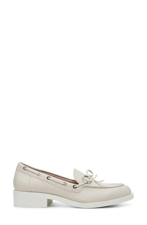Dolce Vita Dv By Lagoon Block Heel Boat Shoe Loafer In Ivory