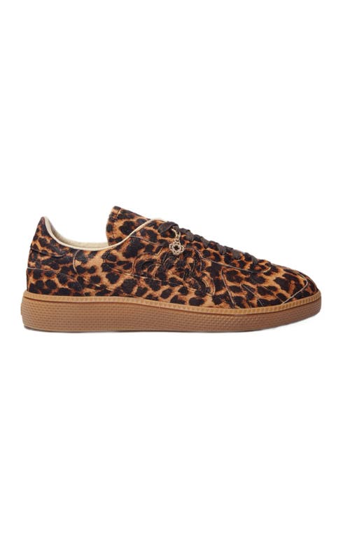 Maje Leopard Print Leather Trainers In Leopard Print