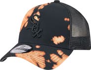 New Era Men's New Era Black Chicago White Sox Bleached A-Frame 9FORTY Adjustable Hat
