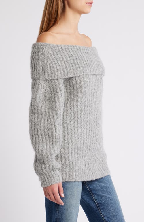 Nation Ltd Serena Off The Shoulder Sweater In Dove Gray Heather