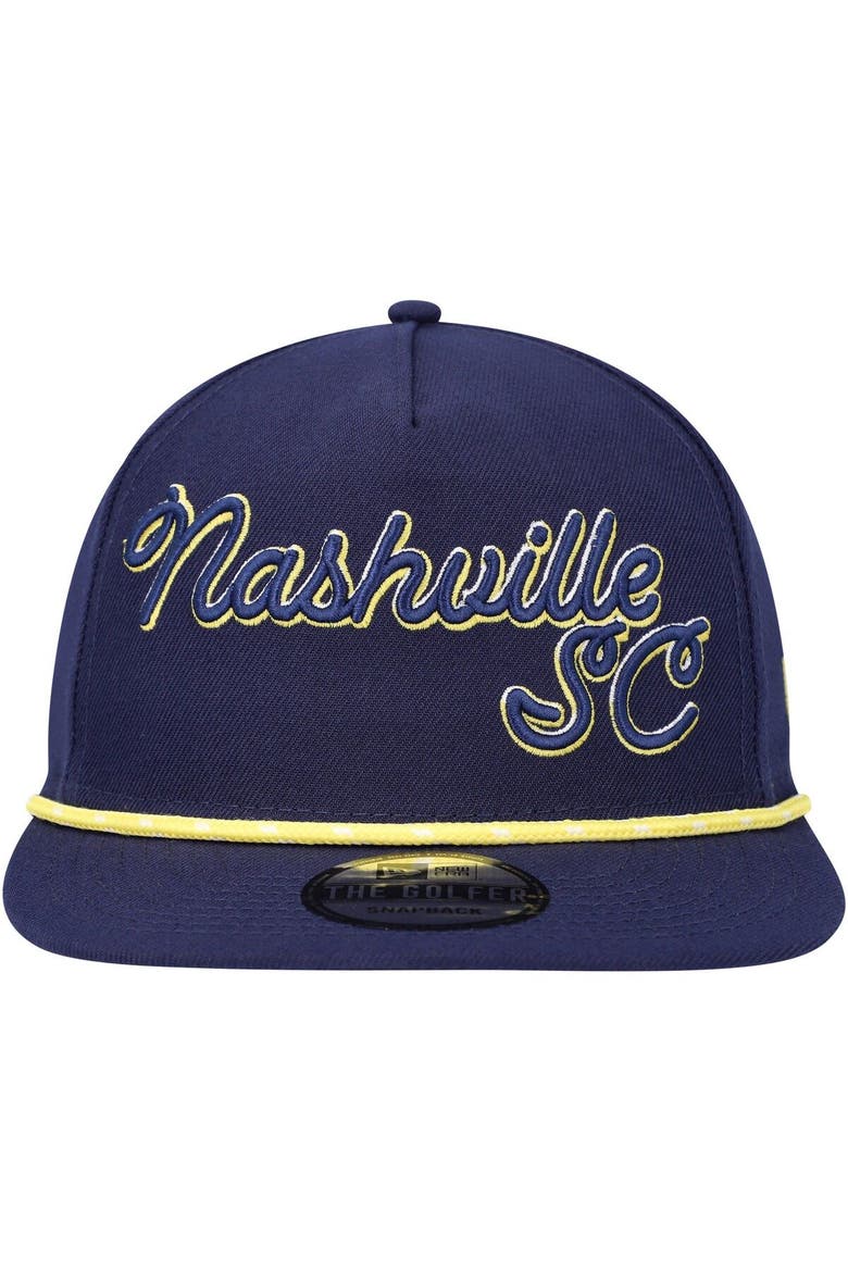 Men's New Era  Navy Nashville SC Script Golfer Adjustable Hat, Alternate, color, Navy