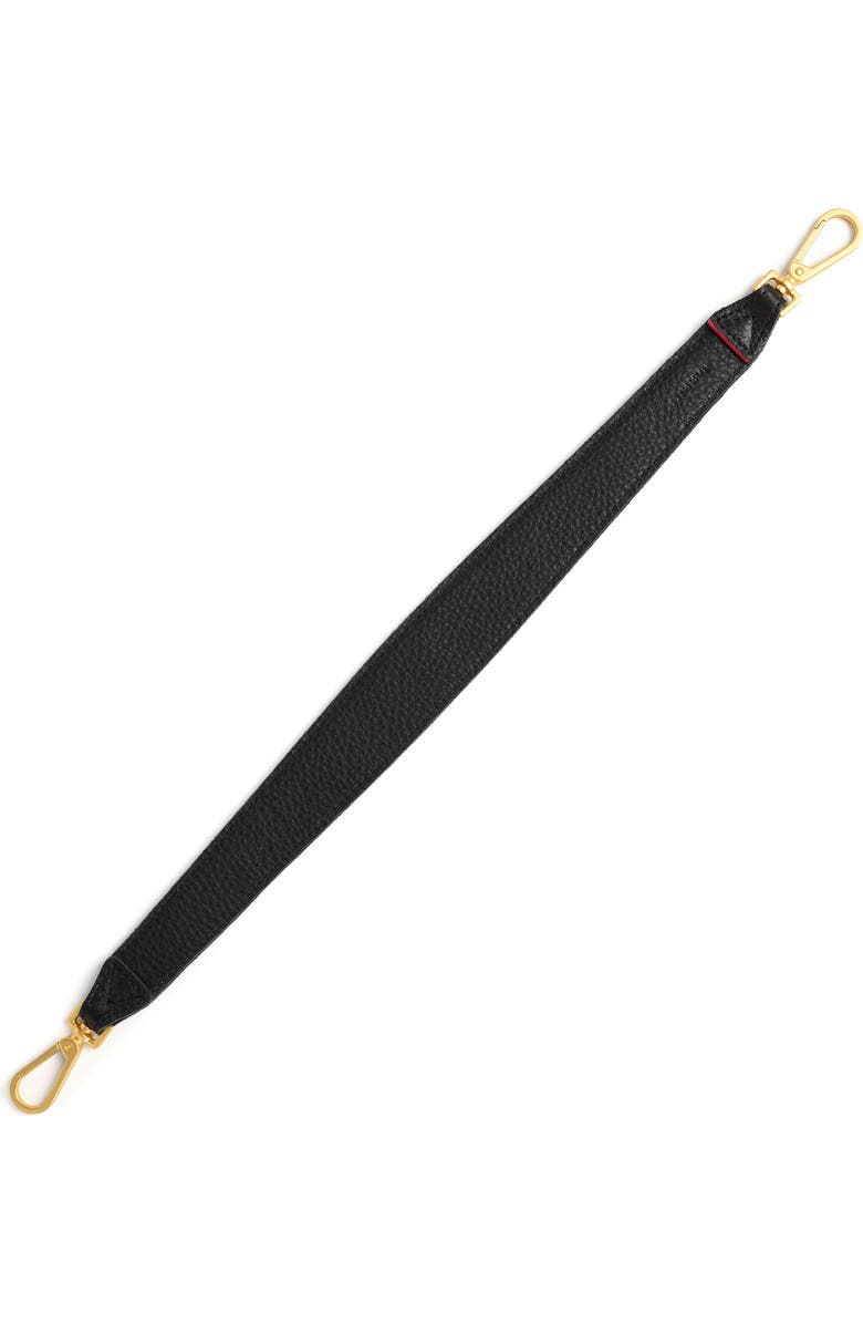 HAMMITT Rivet Leather Bag Strap, Alternate, color, Black Pebbled/ Brushed Gold
