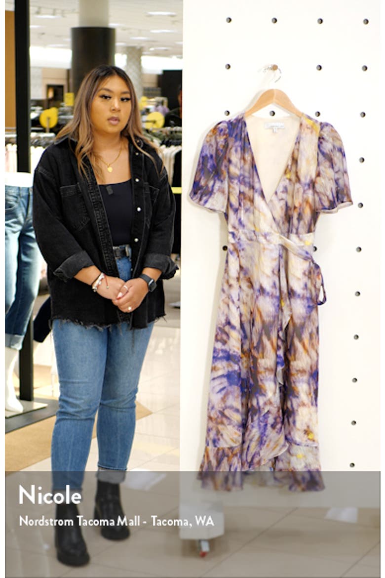 Tie Dye Faux Wrap Midi Dress video