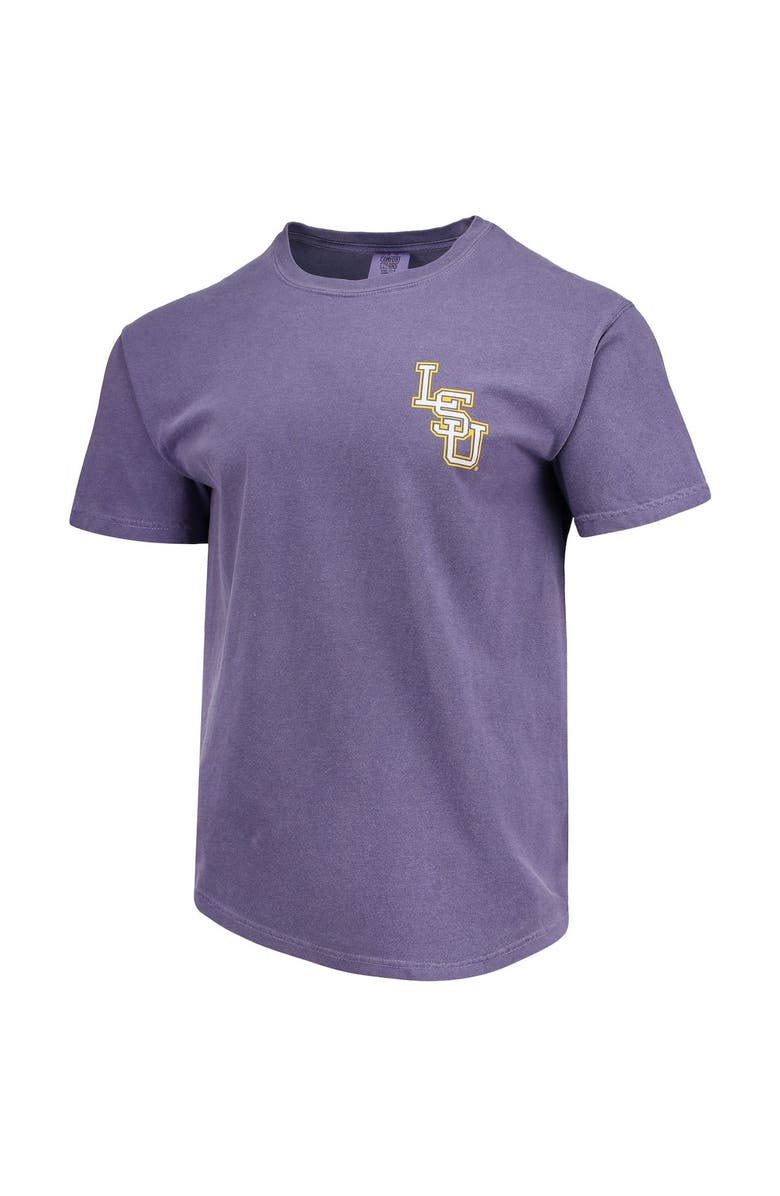 IMAGE ONE Men's Purple LSU Tigers Baseball Flag Comfort Colors T-Shirt, Alternate, color, 