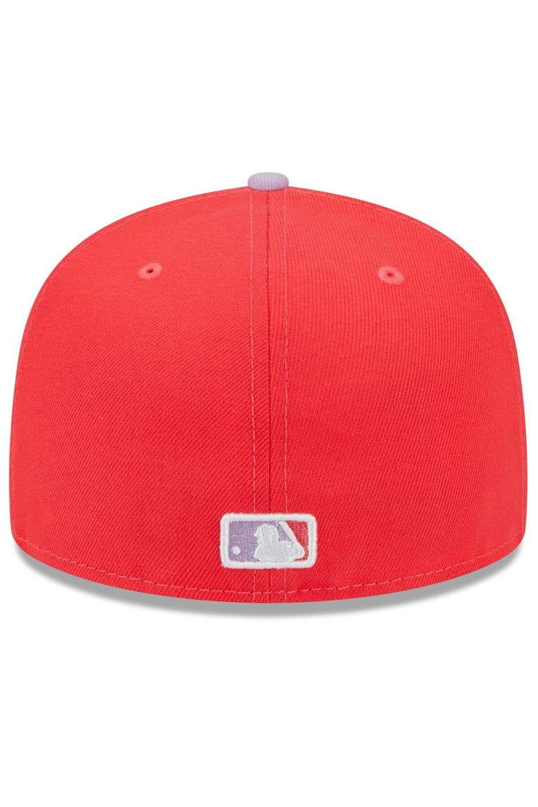 Men's New Era Red/Lavender Boston Red Sox Spring Color Two-Tone 59FIFTY Fitted Hat, Alternate, color, Red