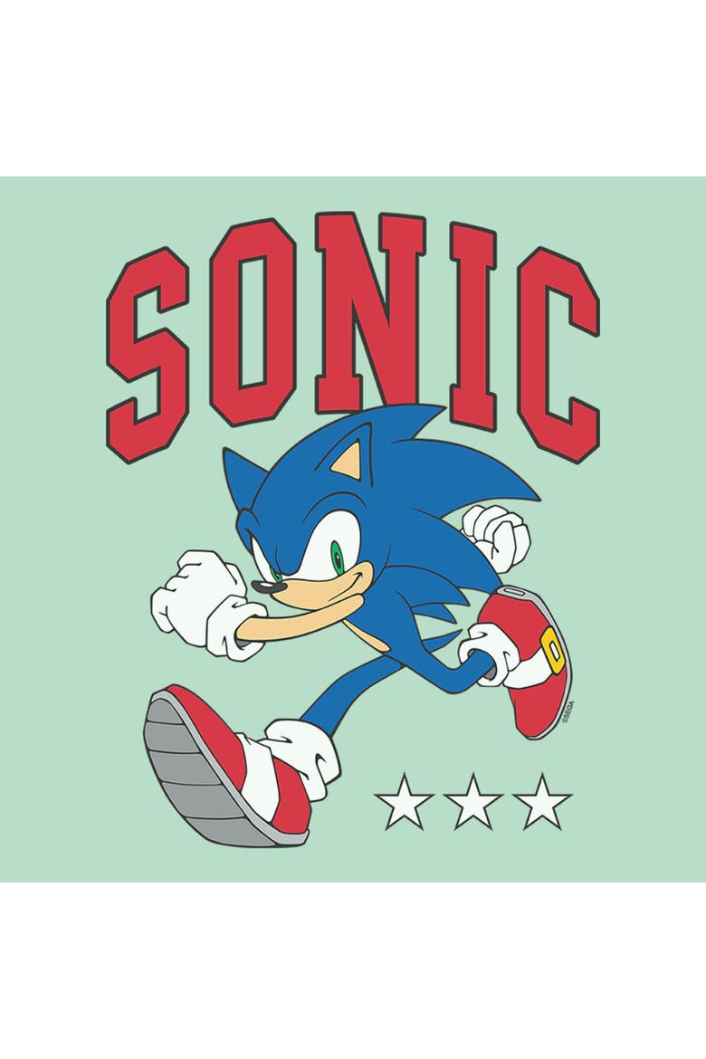 Girl's Sonic the Hedgehog Three Stars Running  Graphic T-Shirt, Alternate, color, Mint
