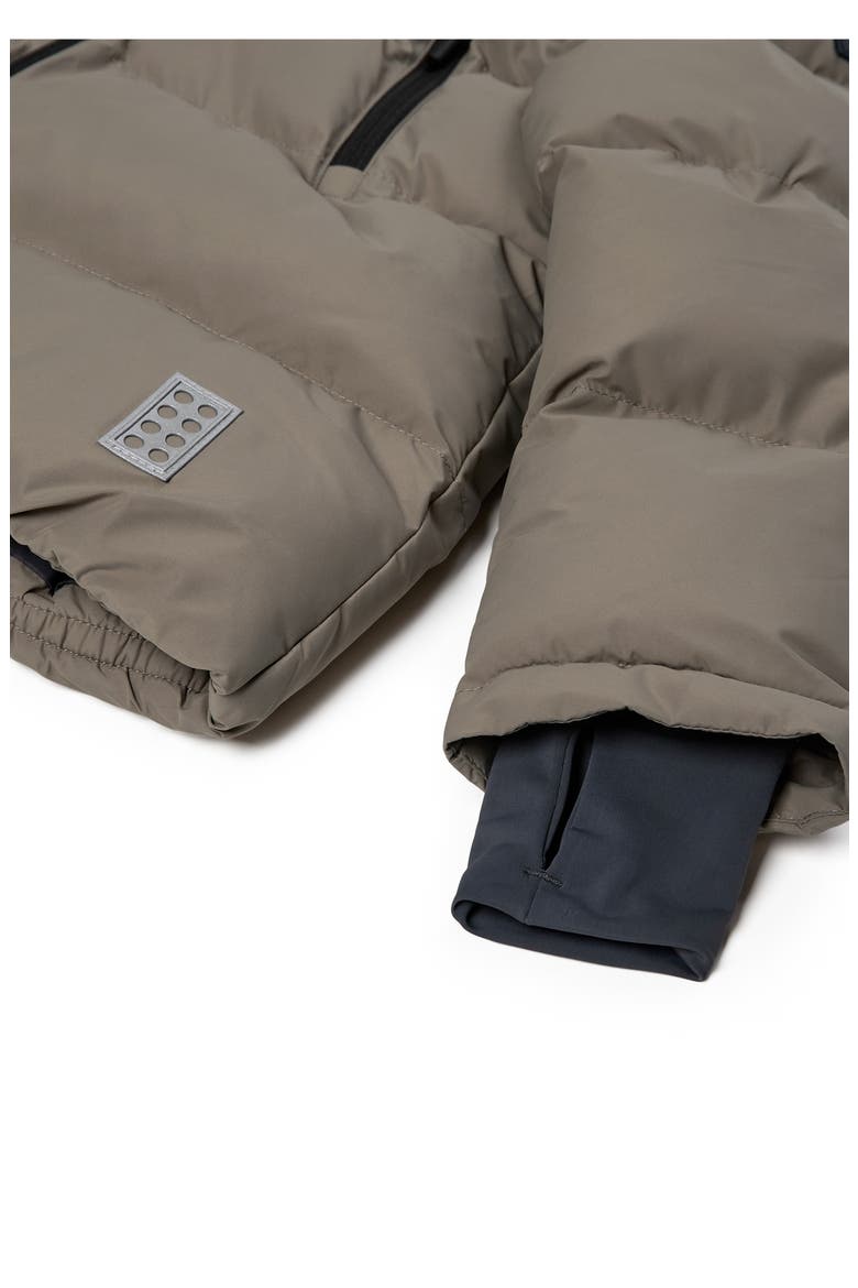 Kids' Hooded Puffer Jacket, Alternate, color, BROWN
