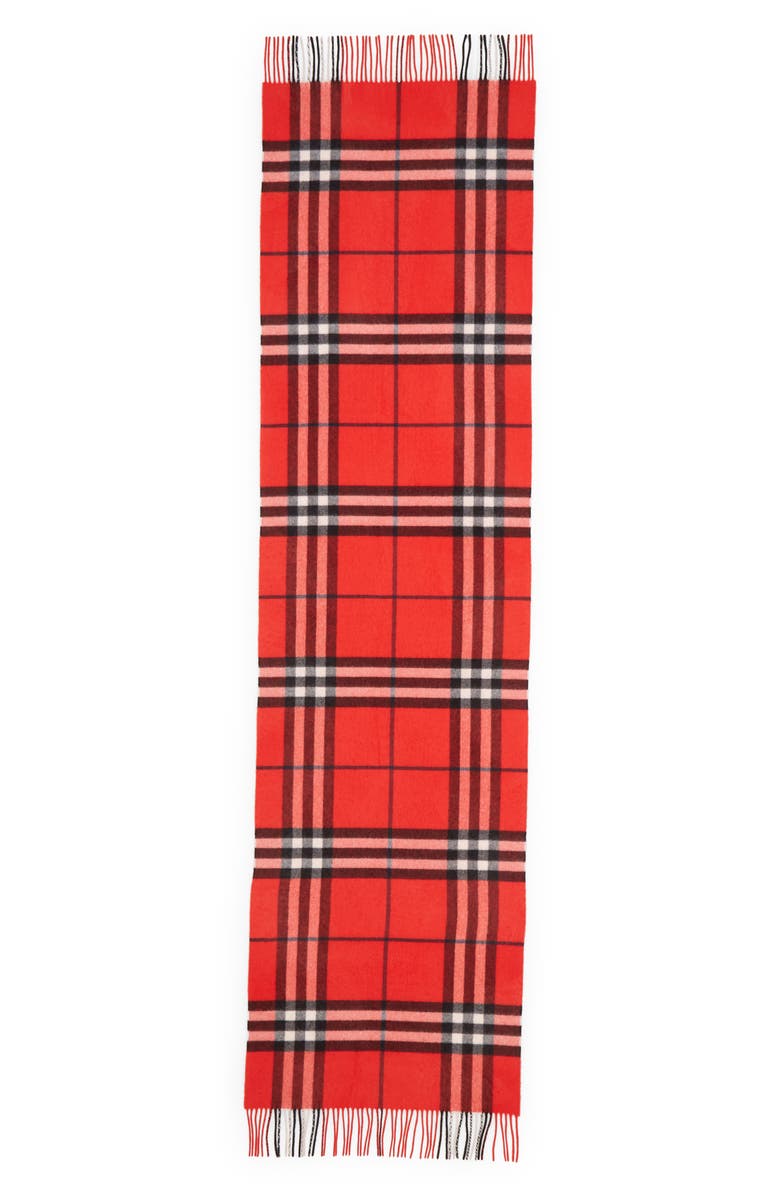 Burberry Check Washed Cashmere Scarf, Alternate, color,