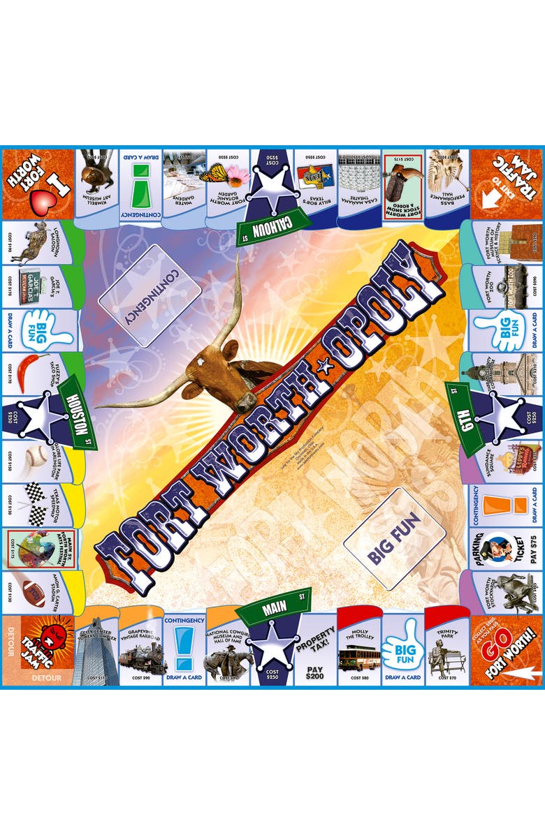 Late for the Sky Fort Worthopoly Family Board Game, Alternate, color, Multicolored