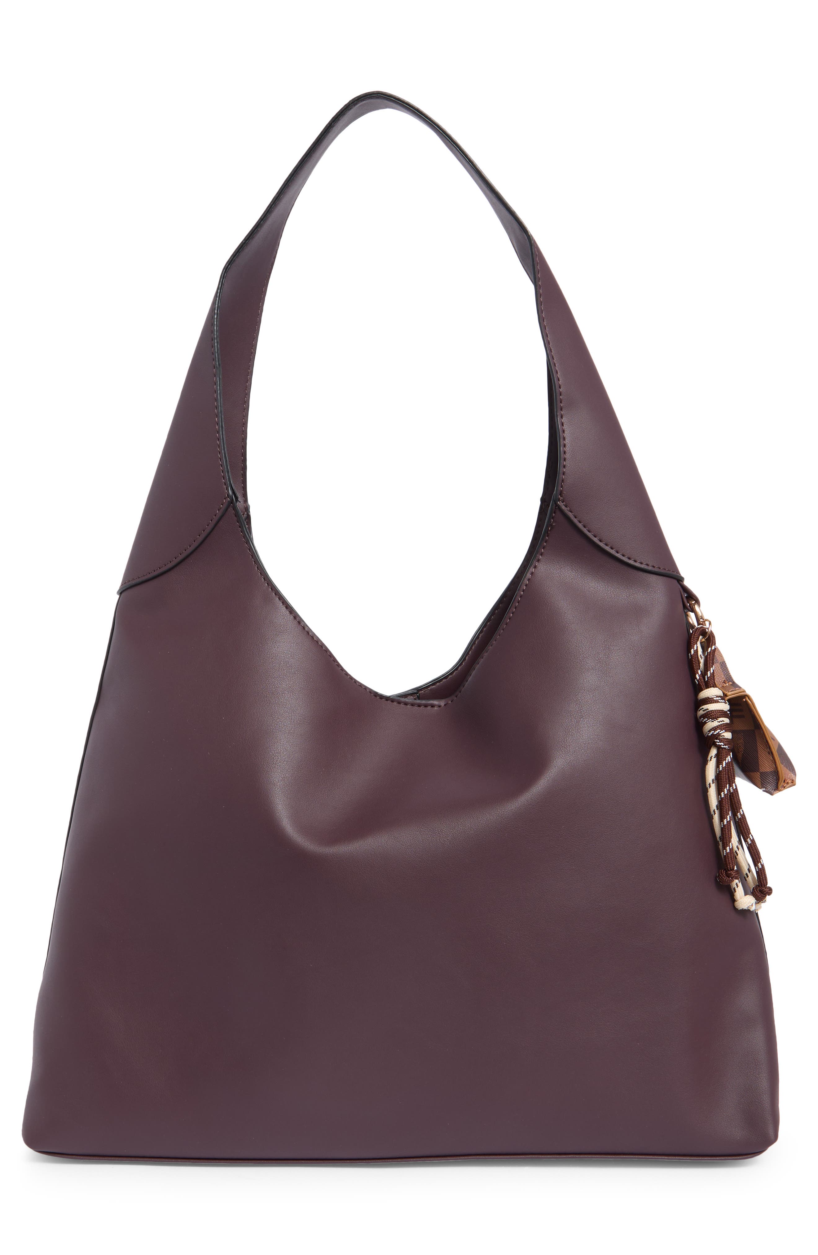 Shopper Tote with Bag Charm, Alternate, color, CHOCOLATE