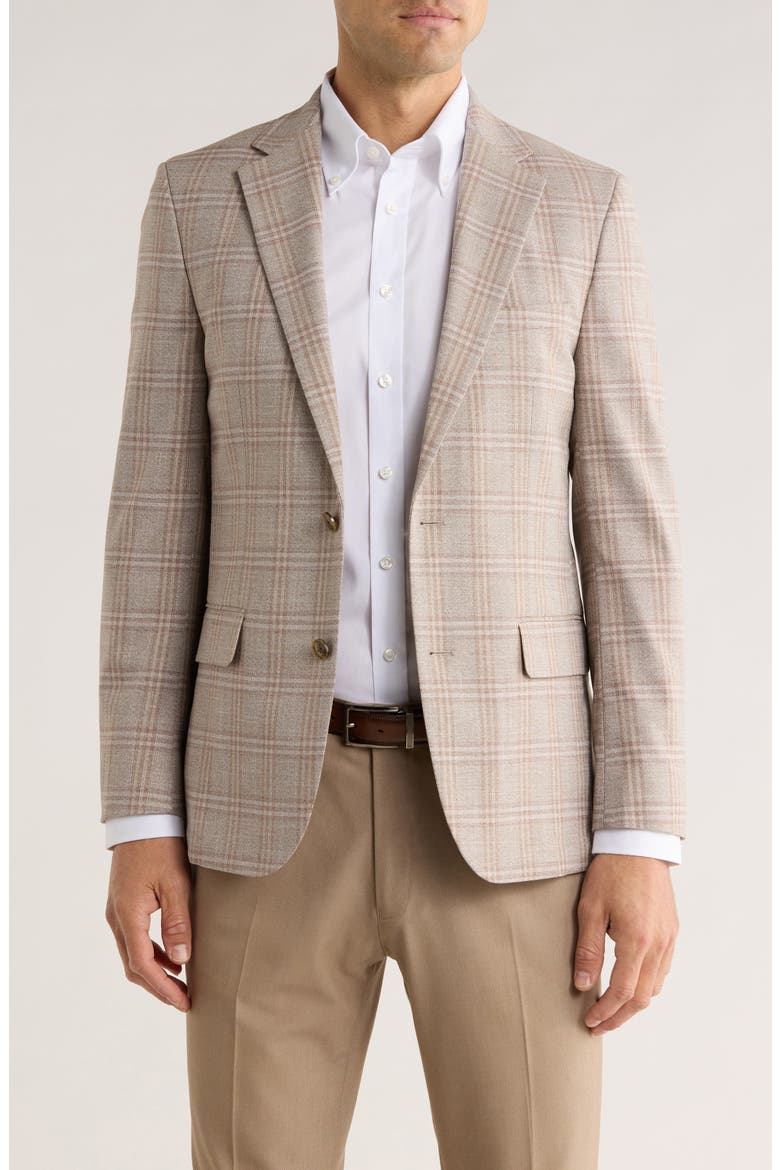 Two Button Notch Lapel Sport Coat, Main, color, TAN