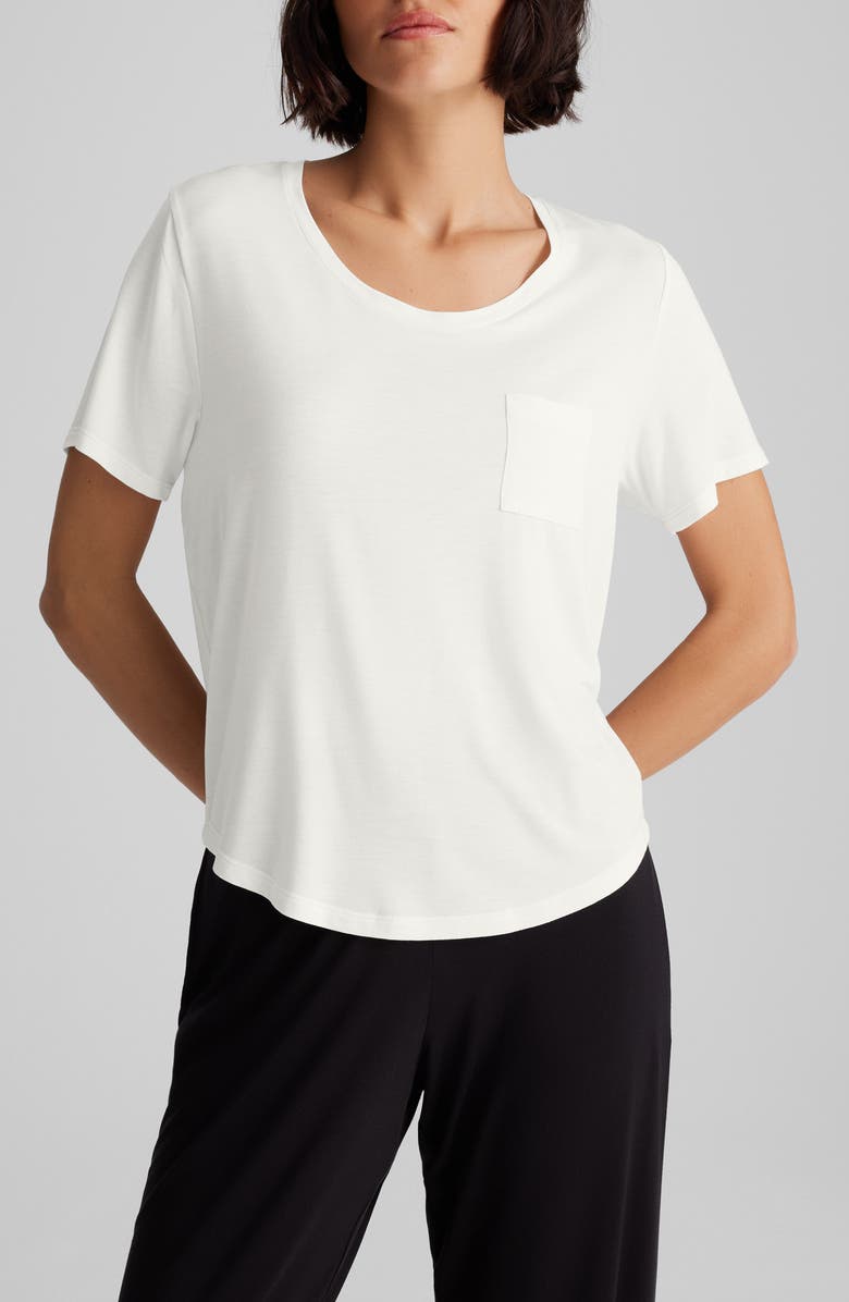 Tommy John Second Skin Sleep Pocket T-Shirt, Main, color, Coconut Milk