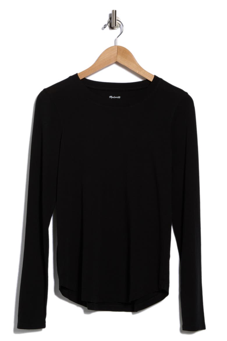Soft Fade Long Sleeve T-Shirt, Alternate, color, JET BLACK