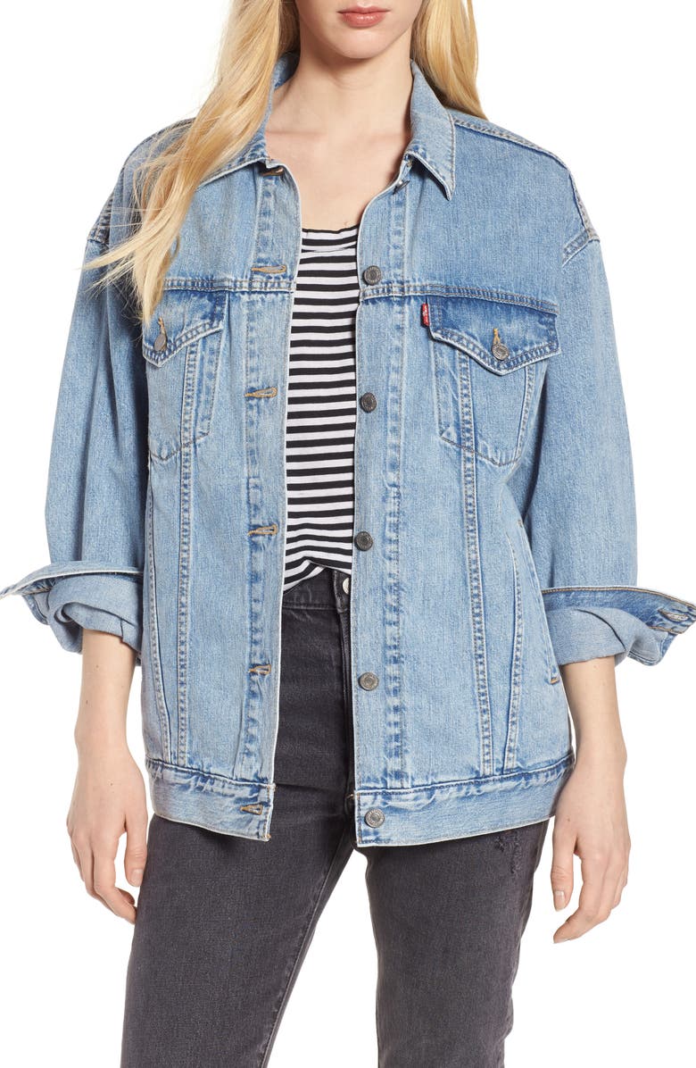 Levi's<sup>®</sup> Baggy Trucker Denim Jacket, Main, color, 