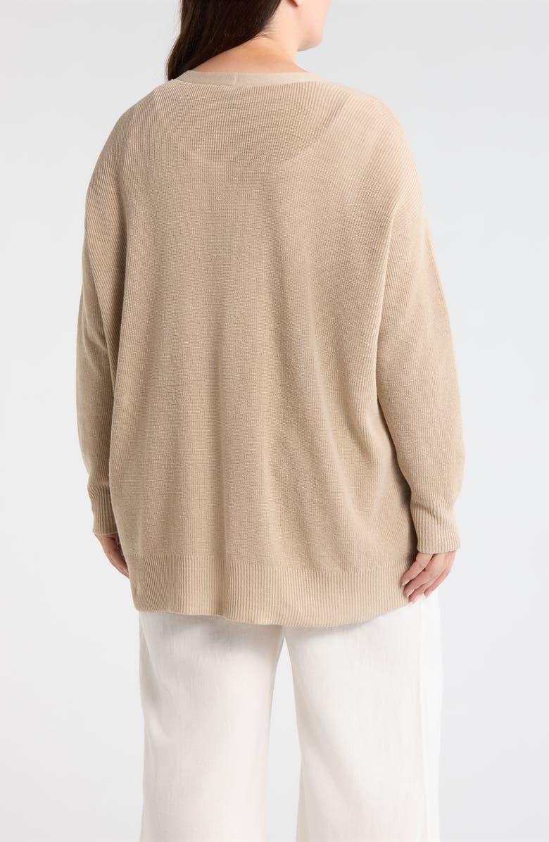 Eileen Fisher Organic Linen & Organic Cotton Cardigan, Alternate, color, Undyed Natural