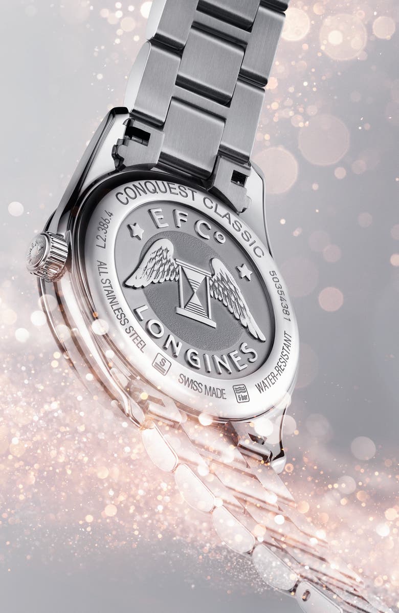 Longines Conquest Classic Diamond Bracelet Watch, 34mm, Alternate, color, 